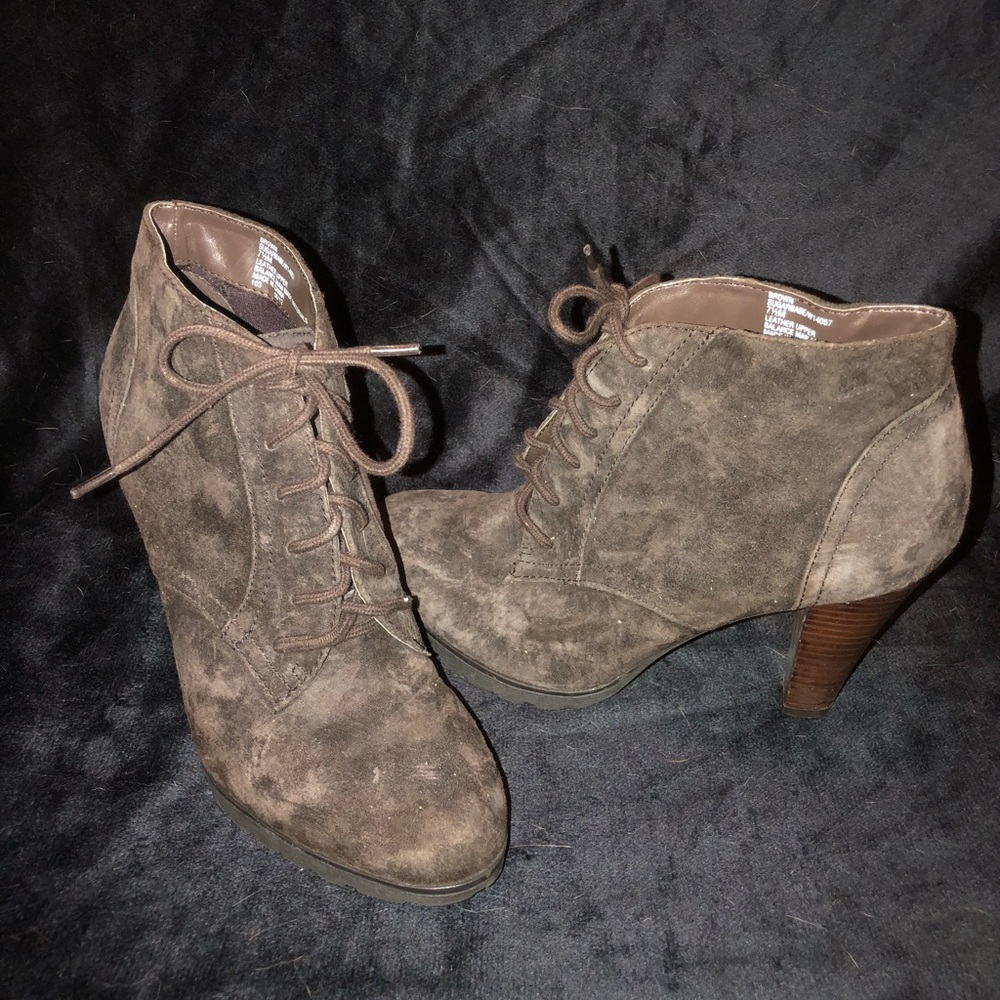 Brown Suede Ankle Booties